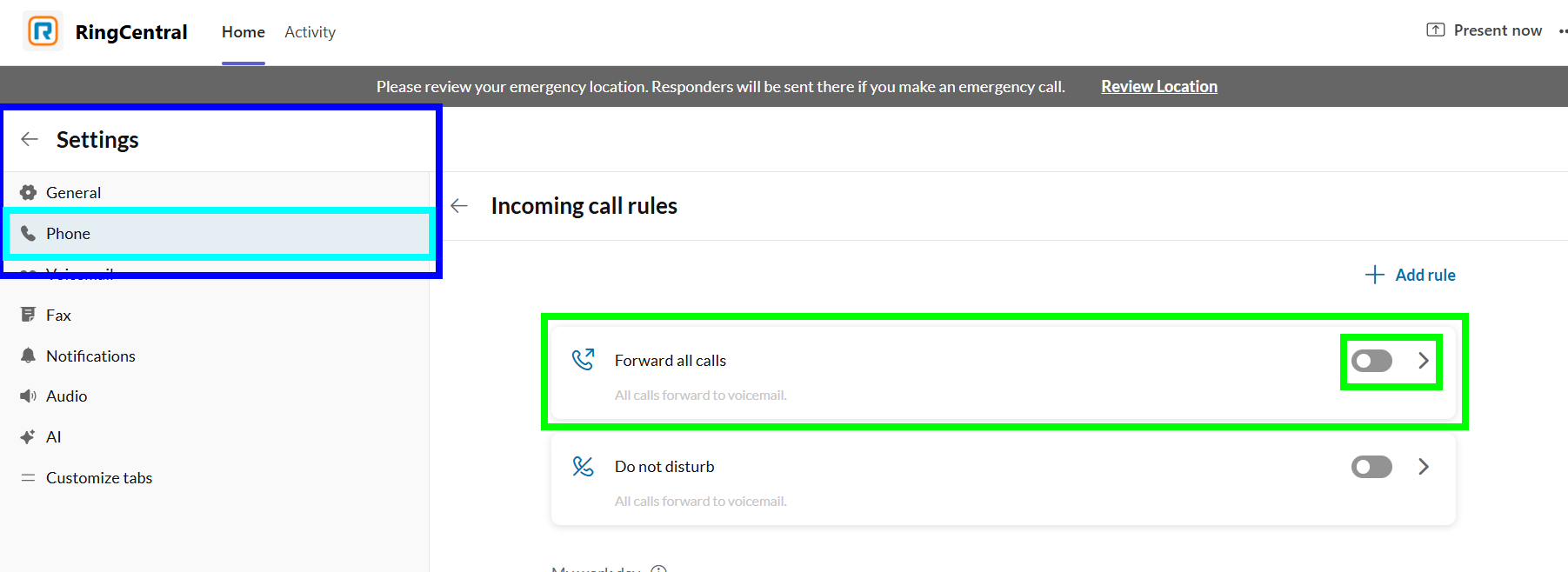 RingCentral: How to Set up Call Forwarding – Breckenridge Grand Vacations